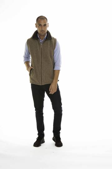 Merino Possum Koru Leather Trim Vest